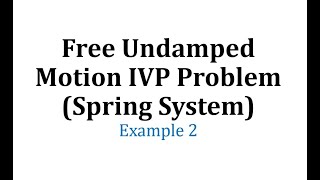 Ex 2 Free Undamped Motion IVP Problem Spring System [upl. by Zobias694]