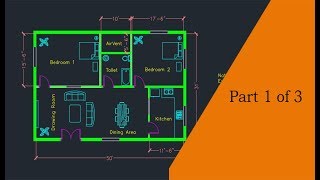 Making a simple floor plan in AutoCAD Part 1 of 3 [upl. by Eus657]