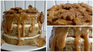 Recept voor Appeltaart Cake met Karamelsaus Bakken met Bastaart [upl. by Yrad]