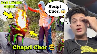 Aalyan Vlogs Zx10r Chori Scripted Failed 😂  Aalyan Chapri aalyanvlogs newvlog [upl. by Ahsiekit]