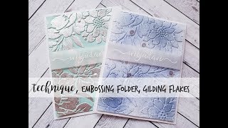 Technique embossing folder gilding flakes [upl. by Mihsah265]