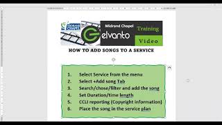 Elvanto How to add songs to a service [upl. by Eico]