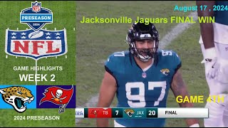 Jacksonville Jaguars vs Tampa Bay Buccaneers 2024 Preseason Week 2 Game Highlights NFL Aug 17 2024 [upl. by Kenlay835]