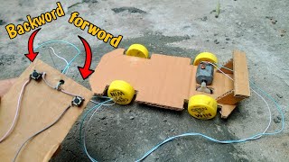 How to make rc car 🚗 use cardboardsimple backword forward car making [upl. by Annez]