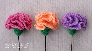 HOW to CROCHET a CARNATION FLOWER  Fast and Easy Flowers for a Wedding and Prom Bouquet by Naztazia [upl. by Elleoj]