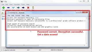 Note Entering the correct and incorrect password to open a 7Zip file [upl. by Ymot]