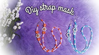 Cara membuat strap  kalung  tali masker dari manik manik [upl. by Mamoun]