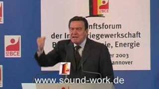 BUNDESKANZLER SCHRÖDER 2003  DEMOGRAFIERENTENAGENDA 2010  SOUNDWORKDEVERANSTALTUNGSTECHNIK [upl. by Ahsikyw]