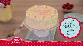 Vanilla Sponge Birthday Cake Recipe  Betty Crocker™ [upl. by Diarmit876]