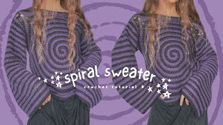 spiral sweater crochet tutorial  beginner friendly [upl. by Pena]