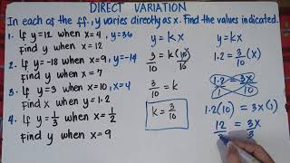 Direct Variation Solving Problems  Finding x and y values  Explain in Detailed [upl. by Jehiel]