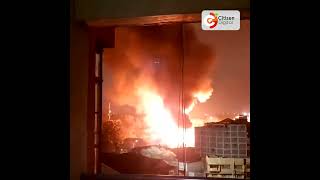 Gas explosion sparks huge fire along Desai Road in Ngara Nairobi County [upl. by Ianaj490]