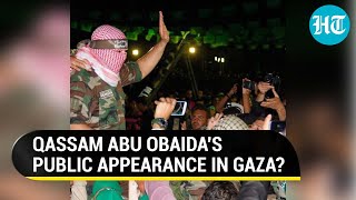 Hamas Abu Obaidas First Public Appearance In Gaza Since Oct 7 Attack Watch Viral Photo [upl. by Zima]