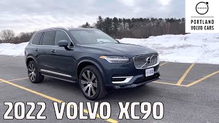 2022 Volvo XC90 T6 Inscription in Denim Blue  Car Tour with Heather [upl. by Ise]