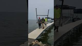 HUGE dock removal 36 sections wisconsinoutdoors lakewinnebago working workingman [upl. by Ariaes]