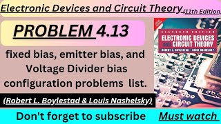 Electronic devices and circuit theory problem 413  Boylested electronics problem 413 [upl. by Yrevi145]