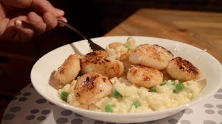 Creamy Risotto with Seared Scallops [upl. by Enilra912]