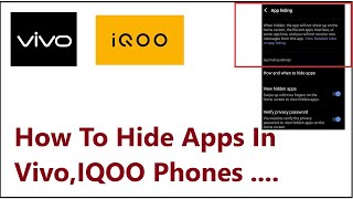 How To Hide Apps In VivoIQOO Phones [upl. by Anissej]