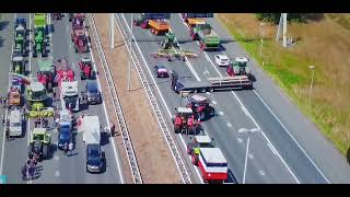 snelweg brand asbest en autobanden gedumpt op de snelweg bij nieuwe boerenprotest acties [upl. by Olemrac]