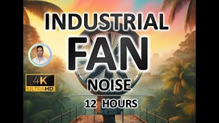 Industrial Fan Noise  12 Hours BLACK SCREEN  Study Sleep Tinnitus Relief and Focus [upl. by Airotal]