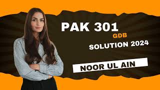 PAK 301 GDB solution  Fall 2024 [upl. by Alyahsal]