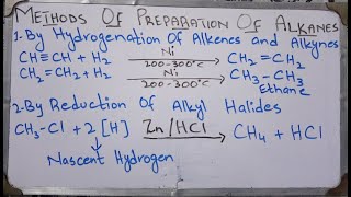 General Methods Of Preparation Of AlkanesClass 10th Chemistry [upl. by Eelrihs]