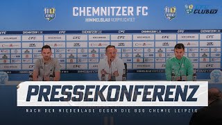 Chemnitzer FC  Pressekonferenz nach der Niederlage gegen die BSG Chemie Leipzig [upl. by Fendig]