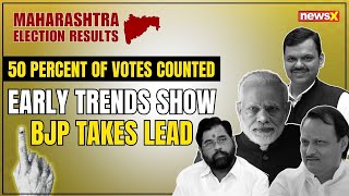 Maharashtra Election Results 50 percent of Votes Counted  Early Trends Show BJP Takes Lead  NewsX [upl. by Shore]