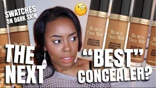 NEW TOO FACED SUPER COVERAGE MULTIUSE SCULPTING CONCEALER ON DARK SKIN  Andrea Renee [upl. by Dunc]