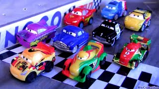 Disney Cars Micro Drifters Rip Clutchgoneski Golden Francesco Bernoulli Ramone amp Sheriff Review [upl. by Nickie]