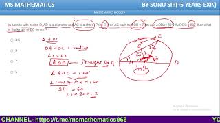 in a circle with center OAD is diameter and AC is a chord point B is on AC OB7cm and OBA60DOC [upl. by Semadar256]