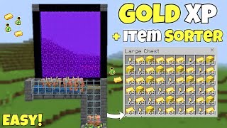 Best 119 Gold Xp Farm With Automatic Item Sorter  MCPE  Bedrock  PS4  Xbox  PC Justcraft [upl. by Ecydnak]