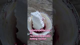 Experiment vedeo thermocol vs nailpolishmelting  polystyrenethermocol acetone nail polish [upl. by Anahsek]