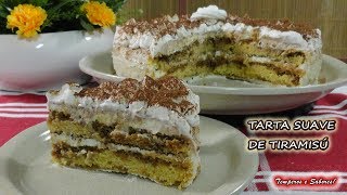 TARTA SUAVE DE TIRAMISÚ muy fácil Sin Horno o Con Horno tu eliges como la haces [upl. by Ocirderf]