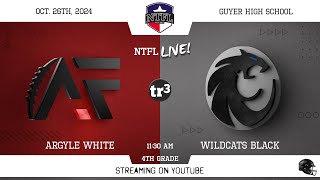 NTFL Youth Football  Argyle White at Wildcats Black 4th Grade10261130 ADenton Guyer HS 1 [upl. by Netneuq]