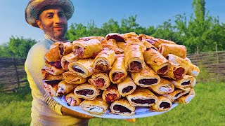 The Most Delicious Liver Wrap Recipe  Cooking Lavash Wraps With Meat And Potatoes Village life [upl. by Orodisi888]