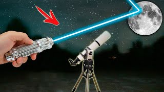 LLEGUE a la LUNA con mi PODEROSO LASER de 10000 MILIVATIOS – VEO POR EL TELESCOPIO [upl. by Sunil493]