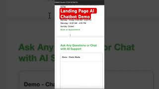 AI Chatbot Demo On A Landing Page chatbotmarketing websitechatbot [upl. by Airetak]