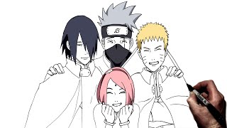 How To Draw Team 7  Step By Step  NarutoBoruto [upl. by Gagnon]