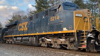 CSX M426 roars up CP60 with YN2s 487478 and fresh YN3C 5214 trailing [upl. by Aynekal720]