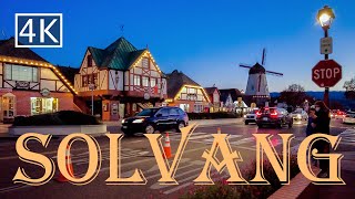 4K 🎄Solvang  California  Christmas Season at Night [upl. by Anrahc91]