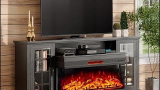 AMERLIFE 75in 3Sided Glass Fireplace TV Stand on Amazon [upl. by Enyawal]