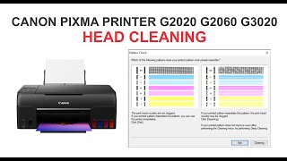 HEAD CLEANING CANON PIXMA G2020 G2060 G3020 PRINTER [upl. by Kassity328]