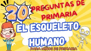 VÍDEO EDUCATIVO para NIÑOS de quotPRIMARIAquot 20 preguntas sobre EL ESQUELETO HUMANO  CerebriNiños🤔🧠 [upl. by Zabrina]