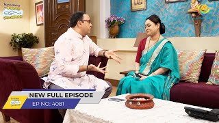 FULL EPISODE 4081  Bhide Ko Hai Kis Baat ka Tension  Taarak Mehta Ka Ooltah Chashmah [upl. by Nwatna]