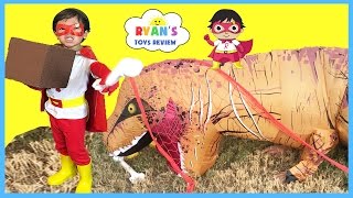 SUPERHERO KID RYAN TOYSREVIEW LIMITED EDITION TSHIRT Family Fun For Kids Egg Surprise Toys [upl. by Lorne]