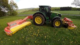 Uncut Fendt 930  John Deere 6210 R mähen Agrotron 150 am wenden [upl. by Valleau]