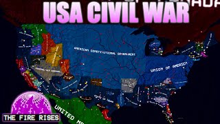 The Fire Rises USA Civil War 2020  2028  Hoi4 Timelapse [upl. by Ziana853]