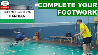 Complete your footwork  Badminton Training with Han Jian 20240511 [upl. by Eenwahs]