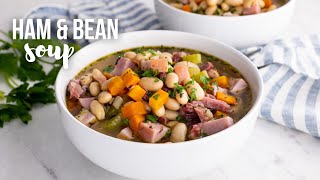 Ham and Bean Soup with leftover ham bone  The Recipe Rebel [upl. by Atiuqahc]